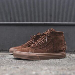 IOB Vans Sk8-Hi Moc Fringe Tassel Suede/Leather Bison Skate Trainer VN000315I3Q